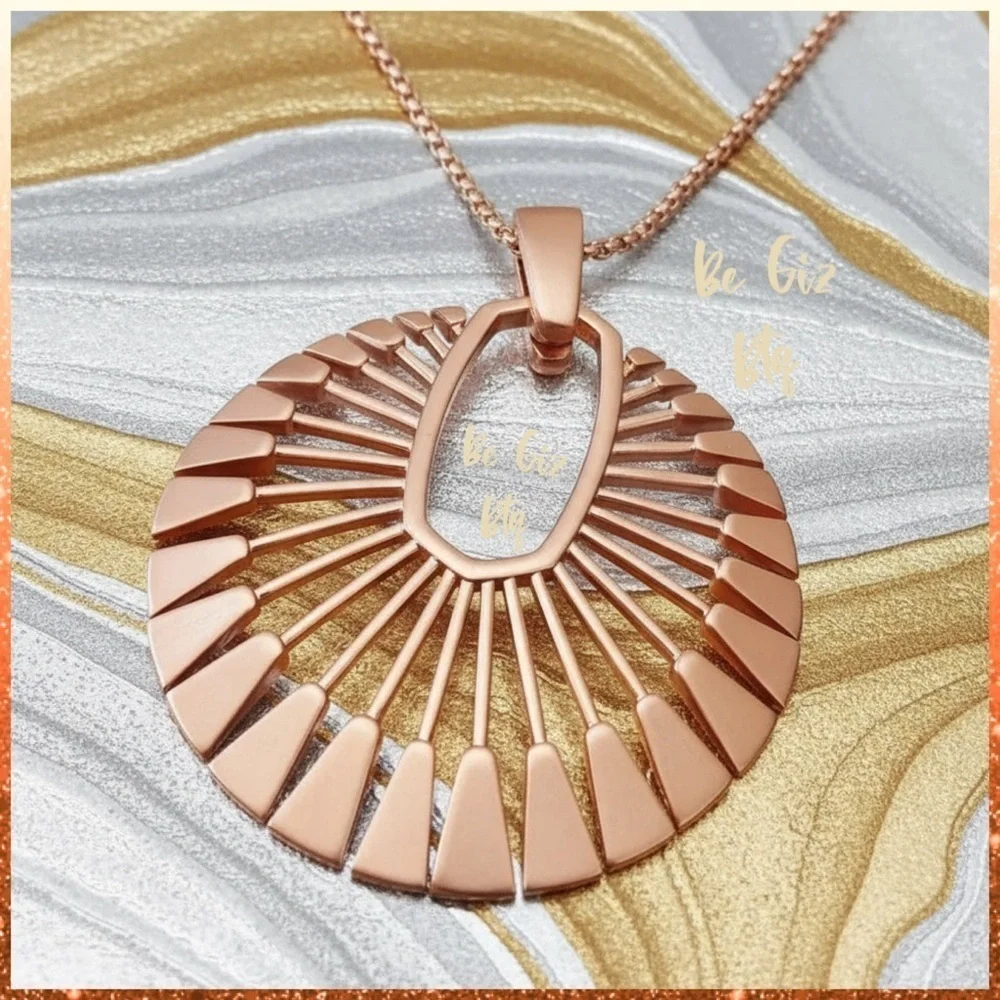 Authentic The Deanne Set Necklace and Hoop Earrings Set in Rose Gold